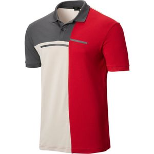 Polo de Manga Corta Azul Claro para Hombre con Ribete Rojo Marino, Tejido Piqué Informal, Transpirable, de Color Sólido, Corte Regular - Product Image 3