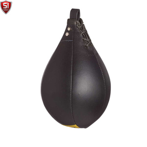 Sac de frappe réflexe en cuir PU Speed Ball noir et orange pour l'entraînement et la pratique - Product Image 3