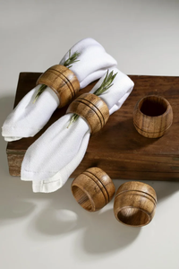 Juego de Anillos para Servilletas de Madera Ovalados Orgánicos con Forma Contorneada Suave para un Ambiente de Mesa Elegante y Natural, Único - Product Image 6
