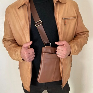 Everyday Carry Waterproof Leather Chest <b>Bag</b> Crossbody For Travel Daily Use <b>Black</b> Pure Zipper quick dry style Leather Chest <b>Bag</b> - Product Image 5