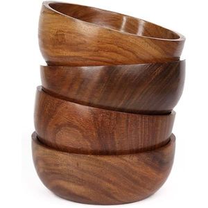 Fabricant de bols en bois avec logo personnalisé, bols à salade en bois naturel de haute qualité, bols à fruits, bols à riz, vaisselle pour restaurants et hôtels - Product Image 4