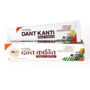 Pasta Dental Natural Patanjali Dant Kanti 200g, Fórmula Herbal para Dientes Fuertes, Blanqueamiento y Protección Contra Caries, Uso Doméstico, Venta al Por Mayor - Product Image 1