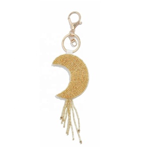 Colgante de Bolso con Cuentas de Cristal en Forma de Luna, para Llaves o como Llavero, para Chicas y Mujeres, Colgante para Bolso, Cartera o Llaves de Coche, Regalo de Cumpleaños - Product Image 1