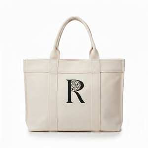 Bolso Tote Plegable de Lona de Algodón Geométrico Impermeable Antirrobo de Marca OEM al por Mayor, Mediano (30-50cm) 500g con Cierre de Botón y Correa para Hombro - Product Image 1