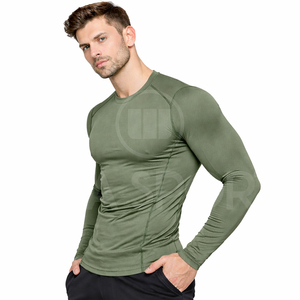 Custom <b>Men</b> <b>Compression</b> <b>Shirt</b> Long Sleeve Gym Wear Moisture Wicking Fitness Training Top Quick Dry Athletic Performance Apparel - Product Image 4