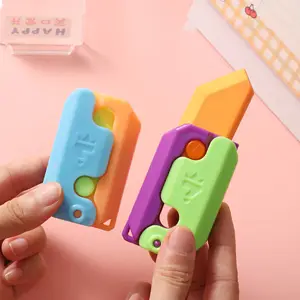 Schattige Fidget Speelgoed Gum Sensorische Angst Stress Verlichting Plastic Wortel Speelgoedmes 3d Afdrukken Zwaartekracht Mes Speelgoed Gum