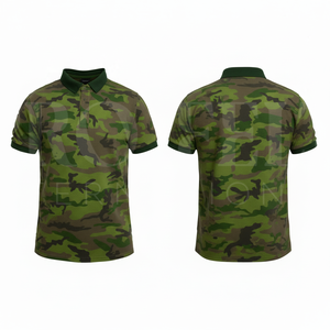Camiseta Polo de Camuflaje Sublimado para Hombre, Manga Corta, Informal, para Actividades al Aire Libre, Transpirable, de Poliéster Elástico, con Cuello Redondo - Product Image 3