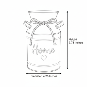 Jarrón con diseño Headway Home, galvanizado, estilo retro, tipo bidón de leche, maceta metálica, rústica, vintage, primitiva, soporte para flores, estilo granja - Product Image 6