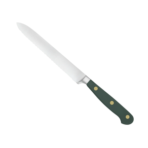 Couteau utilitaire dentelé de précision en acier inoxydable de 5 pouces avec manche riveté gris pour la découpe de pain, tomates, fruits et légumes en cuisine - Product Image 3