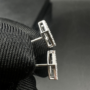 Pendientes de tuerca hexagonales de moissanita para hombre, plata 925, diamantes certificados, joyería de lujo ligera estilo hip hop, par. - Product Image 5
