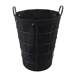 Panier à linge décoratif en fer pour l'intérieur de la maison avec un motif métallique élégant et une base ovale stable - Product Image 5