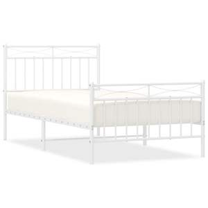 Base de Cama de Acero con Recubrimiento en Polvo Blanco, 39.4 x 74.8 Pulgadas, Camas Metálicas - Product Image 2