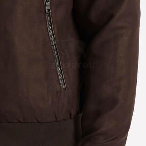 Blouson bomber homme uni, fermeture éclair intégrale, qualité supérieure, léger - Product Image 5