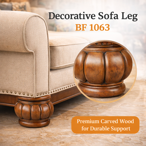 Decorative Round Solid Wood Furniture Leg <b>Sofa</b> Table Cabinet Wooden Leg Premium Finish Furniture Parts OEM - Product Image 1