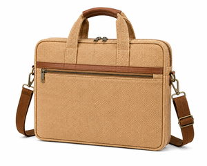 AMANI Jute Laptop Briefcase Business Classic Shoulder <b>Bag</b> Handle Closure Eco-Friendly <b>College</b> Fashionable Protective Laptops - Product Image 1