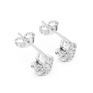 Boucles d'oreilles pour femmes en or blanc 14 carats avec diamants de laboratoire ronds pour un usage quotidien |   Nouveau diamant cultivé - Product Image 6