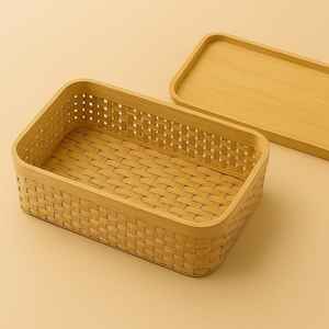Handwoven Bohemian Bamboo Storage <b>Box</b> Removable Lid | Multifunction Eco-Friendly Decorative Organizer for Bathroom <b>Wardrobe</b> Gift - Product Image 4