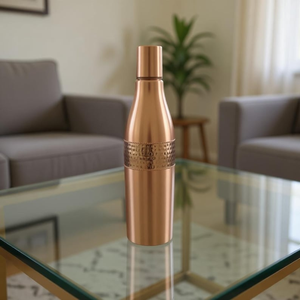 Handmade Pure <b>Copper</b> Water <b>Bottle</b> 1 Liter Ayurvedic Health Drinkware Sustainable Reusable Zero Waste <b>Bottle</b> for Yoga Meditation - Product Image 5