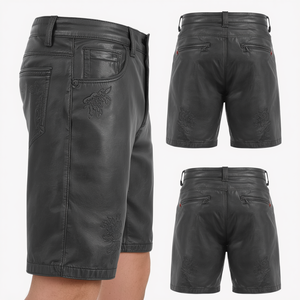 Pantalones Cortos de Gamuza Vacuna Genuina para Hombre, Color Gris Carbón, Estilo Bávaro, Transpirables, de Secado Rápido, Cintura Elástica, Estilo Urbano, Sin Marca - Product Image 4