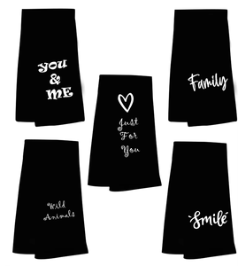 ผ้าเช็ดครัวสีดำพิมพ์ลายครอบครัว ผ้าเช็ดจานเนื้อนุ่ม ซึมซับได้ดี ของใช้ในบ้าน |   ไซ อิมเพ็กซ์ - Product Image 3