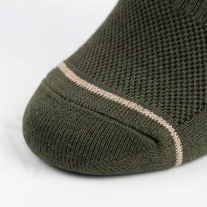 Crew <b>Socks</b> Solid Olive Green Knitted Breathable Polyester Spandex <b>Men</b> Women Casual Daily Wear Summer Standard Thickness - Product Image 6