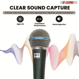 Microfono Dinamico Professionale con Cavo XLR per Karaoke e Canto - Product Image 3
