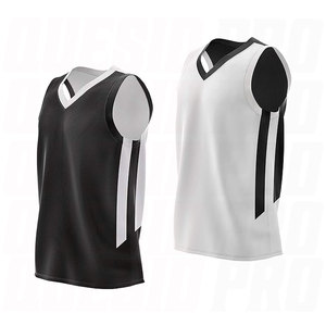 เสื้อบาสเก็ตบอลแขนกุดปักลายสไตล์เรโทรวินเทจสำหรับผู้ชาย ระบายอากาศได้ดี เสื้อบาสเก็ตบอลแบบกลับด้านได้ - Product Image 6