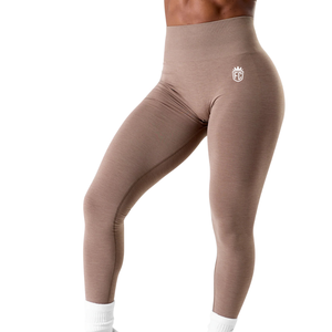 Women Ultra High Rise Seamless Scrunch Leggings <b>Mocha</b> High Stretch Yoga Workout Gym Tummy Control Activewear - Product Image 1