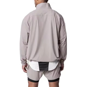 Chaqueta cortavientos de poliéster/nailon con capucha y cordón, transpirable, ecológica, estampada, de talla grande para hombre, ideal para invierno. - Product Image 2