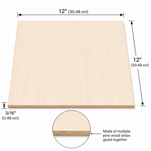 EFS Láminas de Madera de Tilo Cuadradas sin Acabado, Paneles de Madera Maciza Multifuncionales para Manualidades, Tablas Lisas y Pulimentadas - Product Image 2