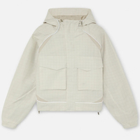 Veste de sport imperméable personnalisée OEM pour la course à pied, avec fermeture éclair, impression et bandes réfléchissantes, coupe-vent noir froissé pour homme