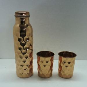 Copper Water Bottle With Carry <b>Loop</b> <b>Hammered</b> Finish Reusable Travel Bottle For Active Lifestyle Office Gym And Outdoor Use - Product Image 6