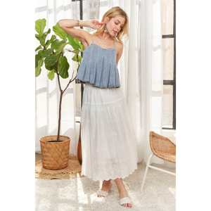 Top Corto de Mezclilla Lavada con Pliegues Delanteros para Mujer ADORA, Talla S, 504g - Product Image 2