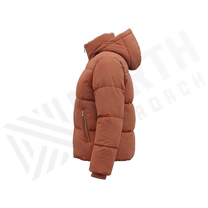 Hooded Quilted Waterproof <b>Bubble</b> Jacket Black Full Sleeve Winter Windproof Cotton Shell Knitted Fabric Polyester Filling Stand - Product Image 3