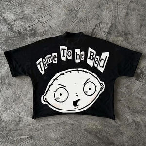 T-shirt Boxy Cropped Homme Personnalisé de Haute Qualité avec Impression Sérigraphique en Coton Épais - Product Image 4