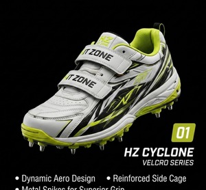 รองเท้าคริกเก็ตแบบมีปุ่มโลหะ HIT ZONE ระดับพรีเมียม รองเท้าสำหรับการแข่งขันระดับมืออาชีพ เย็บสองชั้น ยึดเกาะดีเยี่ยม น้ำหนักเบา สวมใส่สบาย - Product Image 3