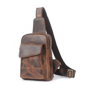 Bolsa de Pecho de Cuero Genuino Antirrobo, a la Moda, de Gran Capacidad, Impermeable, Duradera, de Secado Rápido, Elegante, para Hombre - Product Image 3
