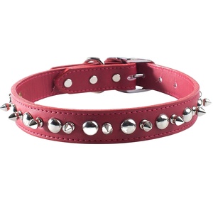 ปลอกคอสุนัขหนังแท้100% มีปุ่มสไปค์สตั๊ดคุณภาพสูงทันสมัย - Product Image 5