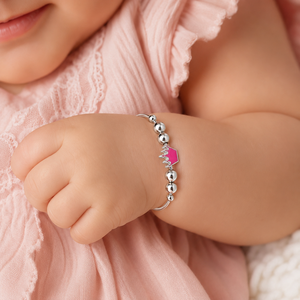 Bracelet jonc ouvert en argent sterling 925 avec breloque couronne rose perlée, poli miroir, bijoux fantaisie pour jeunes filles, idéal pour le quotidien, cadeau, fête - Product Image 1