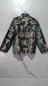 เสื้อแจ็คเก็ตกำมะหยี่ปักลายหยินหยาง งานแฮนด์เมด สไตล์โบฮีเมียน สำหรับเทศกาลต่างๆ  เสื้อโค้ทโบฮีเมียนเหนือกาลเวลา เสื้อคลุมฤดูหนาว - Product Image 3