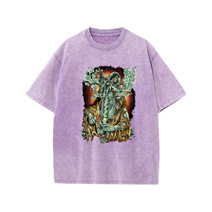 เสื้อยืดโอเวอร์ไซส์สีดำวินเทจสำหรับผู้ชาย พิมพ์ลายหนวดปลาหมึกสไตล์โกธิค สตรีทแวร์ ผ้าฝ้าย 230 กรัม แห้งเร็ว ระบายอากาศได้ดี - Product Image 5