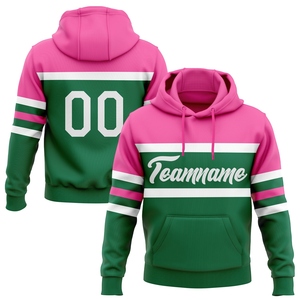 Sweat-shirt à capuche sportif personnalisé, nouvelle conception, vert, blanc et rose, vente en gros directe pour l'industrie - Product Image 1