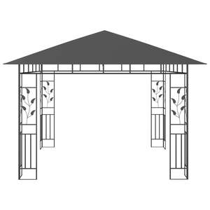 Gazebo de Acero con Recubrimiento en Polvo Color Antracita de 9.8x9.8x8.9 pies con Toldo de Poliéster, Pérgola y Pabellón - Product Image 4