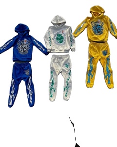 Personnalisé Vintage Lavé À L'acide français Terry Zip DTG Imprimé À Capuche Survêtement Ensemble Thermique Respirant Plus La Taille Hommes Pantalons De Survêtement - Product Image 4