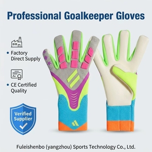 Football Goalkeeper <b>Gloves</b> Full Finger Non-Slip Breathable Adjustable Wrist Strap Pull Closure Unisex Sports PU Material Thumb - Product Image 4