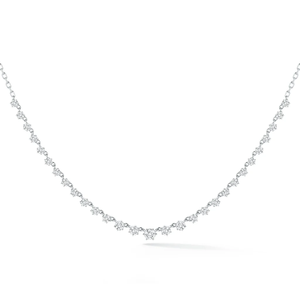 Wholesale Lab Grown Diamond Riviera <b>Necklace</b> Emerald & Round Two Shape Tennis <b>Necklace</b> 14K Gold Luxury Jewelry Supplier OEM ODM - Product Image 3