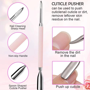 Juego de 3 Piezas de Acero Inoxidable, Cepillo para Cutículas de Doble Cabeza y Tijeras para Uñas, Herramienta Profesional para Manicura y Eliminación de Piel Muerta - Product Image 6