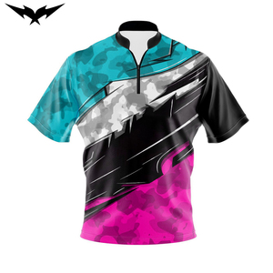 High Quality Custom Team Logo Printed Moisture-Wicking Heat-Transfer Printed <b>Bowling</b> Jersey Short Sleeve Unisex - Product Image 5
