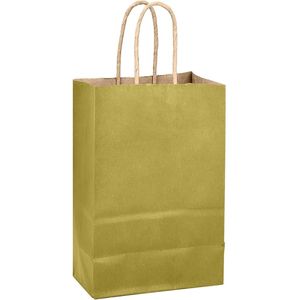 24 Sacchetti Regalo Verde Erba con Manici 21x15x8 cm, Sacchetti di Carta Monocolore per Feste e Regali - Product Image 2