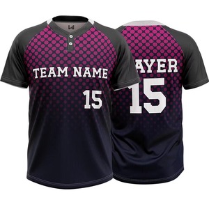 Custom Sublimation Softball Jersey Personalized <b>Baseball</b> Shirts Men Women 3D Sports Uniform Name Number Two Button Design Sets - Product Image 1